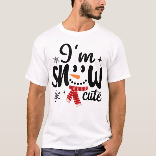 Ik ben Sneeuw Schattige Sneeuwman Kerstmis T-shirt (Voorkant)