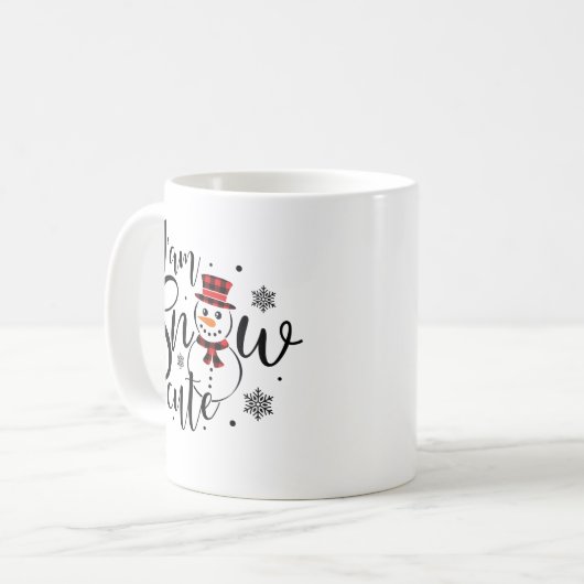 Ik ben Snow Cute Fun Holiday Snowman Koffiemok (Voorkant links)