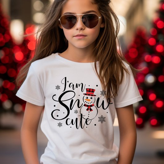 Ik ben Snow Cute Holiday Snowman Girls Kerstmis T-shirt
