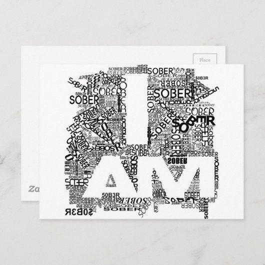 IK BEN SOBER BRIEFKAART (Voorkant / Achterkant)