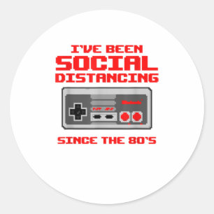 Ik ben sociaal gedistantieerd sinds de jaren '80 v ronde sticker