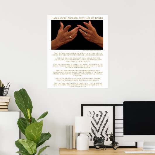 Ik ben sociaal werker, dit zijn mijn handen-Poster Poster (Thuiskantoor)