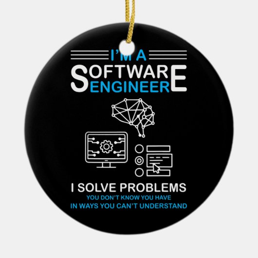 Ik ben software engineer software ontwikkelaar keramisch ornament (Voorkant)