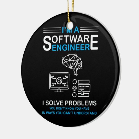 Ik ben software engineer software ontwikkelaar keramisch ornament (Links)