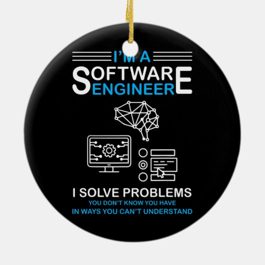Ik ben software engineer software ontwikkelaar keramisch ornament (Achterkant)