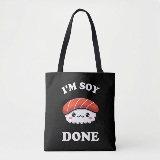 Ik ben soja klaar Kawaii Sushi Tote Bag (Voorkant)