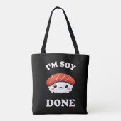 Ik ben soja klaar Kawaii Sushi Tote Bag (Achterkant)
