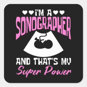 Ik ben Sonographer Vierkante Sticker