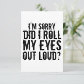 IK BEN SORRY, DAT IK MIJN OGEN UIT DE LOUD KLIK. BEDANKKAART (Staand voorkant)