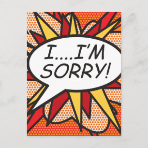 Ik ben SORRY Fun Retro Comic Book Pop Art Briefkaart