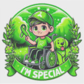🌟 Ik ben speciaal – Cerebral Palsy Awareness Desi Sticker (Voorkant)