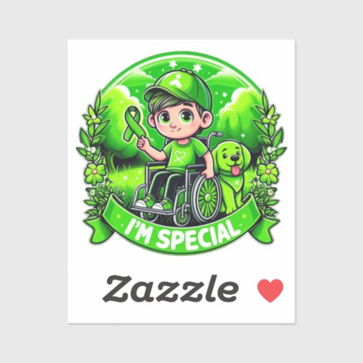 🌟 Ik ben speciaal – Cerebral Palsy Awareness Desi Sticker (Vel)