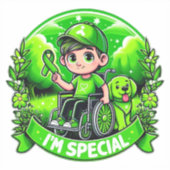 🌟 Ik ben speciaal – Cerebral Palsy Awareness Desi Sticker (Voorkant)