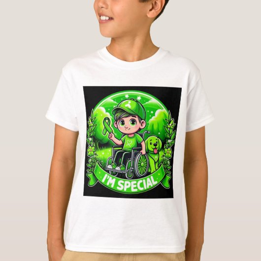 🌟 Ik ben speciaal – Cerebral Palsy Awareness Desi T-shirt (Voorkant)