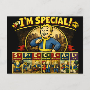 Ik ben Speciaal Fallout Geïnspireerde Stats Muis Briefkaart