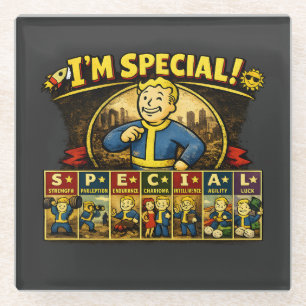 Ik ben Speciaal Fallout Geïnspireerde Stats Muis Glazen Onderzetter