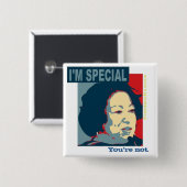 Ik ben speciaal.. vierkante button 5,1 cm (Voorkant /achterkant)