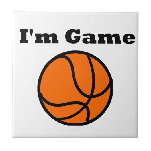 Ik ben Spel (Basketball) Tegeltje (Voorkant)