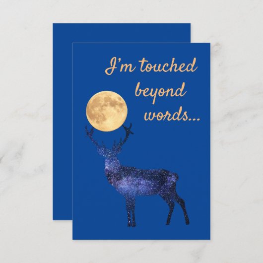 Ik ben sprakeloos geroerd bedankkaart (Voorkant / Achterkant)