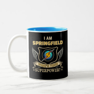 Ik Ben SPRINGFIELD Wat Is Jouw Superkracht Tweekleurige Koffiemok