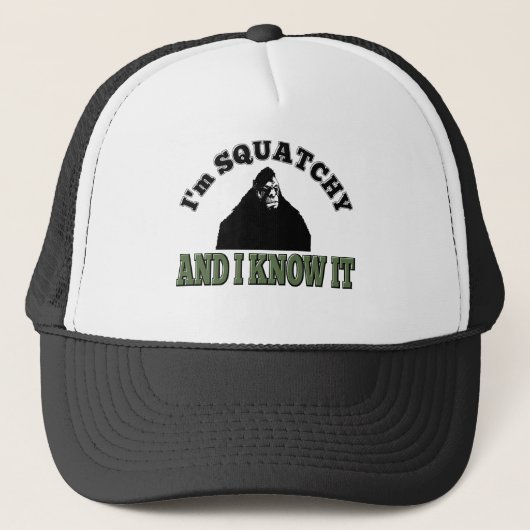 Ik ben SQUATCHY en ik weet het! Trucker Pet (Voorkant)