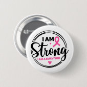 Ik Ben Sterk Borstkanker Bewustzijn Ronde Button 5,7 Cm (Voorkant /achterkant)