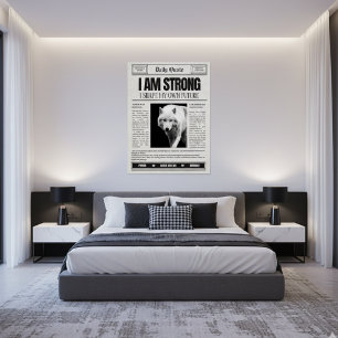 Ik ben sterk, dagelijks citaat, bevestiging perfect poster