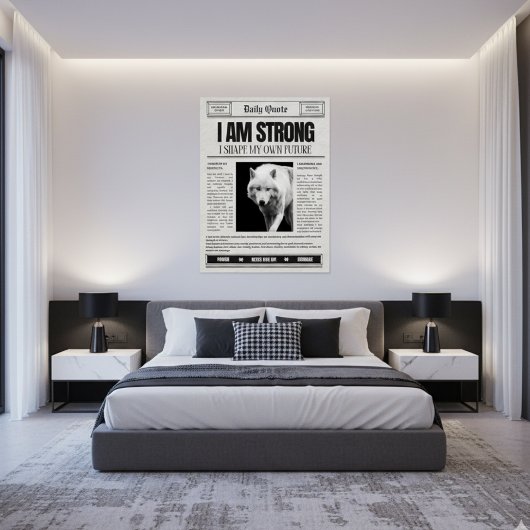 Ik ben sterk, dagelijks citaat, bevestiging perfect poster