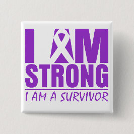 Ik ben Sterk - ik ben een Survivor - Lupus Vierkante Button 5,1 Cm