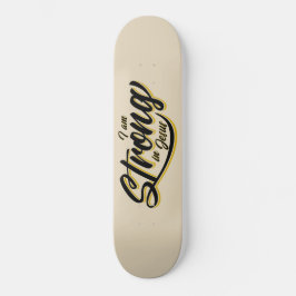 Ik ben sterk in Jesus Black en Gold Persoonlijk Skateboard