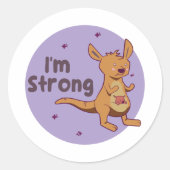 Ik ben sterk Kawaii schattige baby Kangaroo bruin  Ronde Sticker (Voorkant)