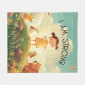 Ik ben sterk - Meisjes empowerment Fleece Deken (Voorkant (Horizontaal))