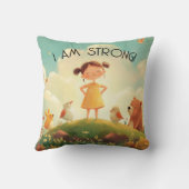 Ik ben sterk - Meisjes empowerment Kussen (Achterkant)