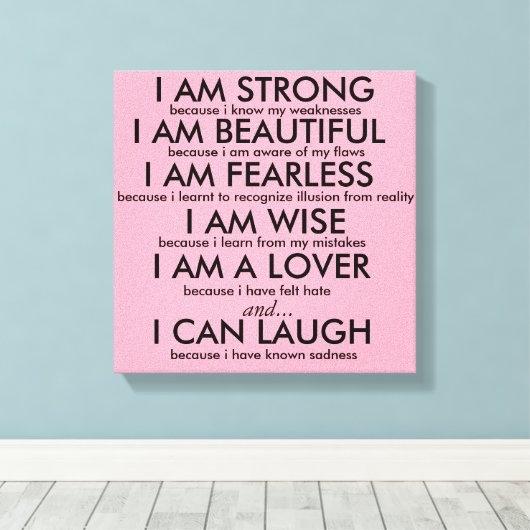 IK BEN STERK POSTER CANVAS AFDRUK (Insitu (Houten vloer))