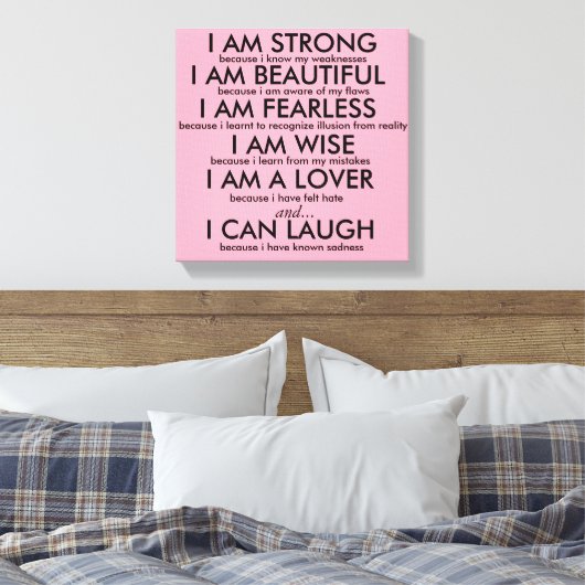 IK BEN STERK POSTER CANVAS AFDRUK (Insitu (Slaapkamer))