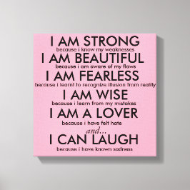 IK BEN STERK POSTER CANVAS AFDRUK