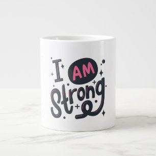Ik Ben Sterke Motivatie Typography Design Grote Koffiekop