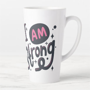 Ik Ben Sterke Motivatie Typography Design Latte Mok