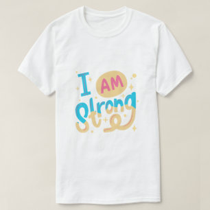 Ik Ben Sterke Motivatie Typography Design T-shirt