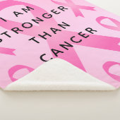 Ik ben sterker dan Borstkanker Pink Quote Sherpa Deken (3/4)