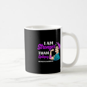 Ik ben sterker dan Epilepsy Warrior Epilepsy AWare Koffiemok