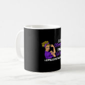 Ik ben sterker dan Epilepsy Warrior Epilepsy AWare Koffiemok (Voorkant links)