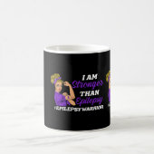 Ik ben sterker dan Epilepsy Warrior Epilepsy AWare Koffiemok (Center)