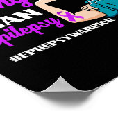 Ik ben sterker dan Epilepsy Warrior Epilepsy AWare Poster (Hoek)