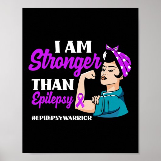 Ik ben sterker dan Epilepsy Warrior Epilepsy AWare Poster (Voorkant)