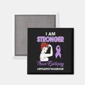 Ik ben sterker dan Epilepy- Epilepy Awareness Magneet (Voorkant / Achterkant)