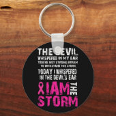 Ik ben storm Borstkanker bewustzijn Sleutelhanger (Voorkant)