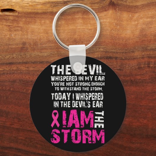 Ik ben storm Borstkanker bewustzijn Sleutelhanger (Voorkant)