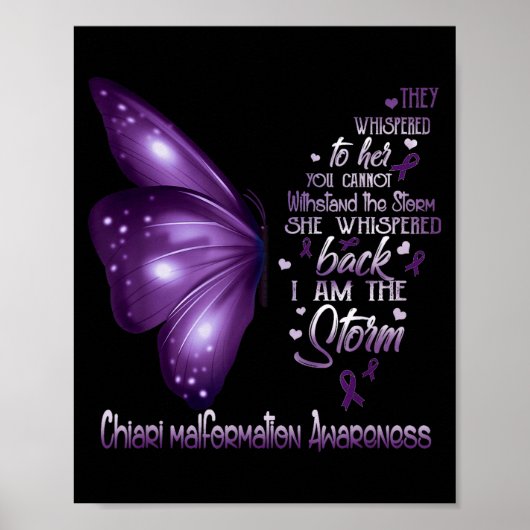 Ik ben storm chiari malformatie bewustzijn vlinder poster (Voorkant)