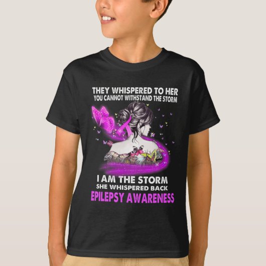 Ik ben Storm Epilepsy Bewustheid T-shirt (Voorkant)